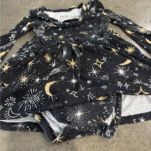 Little Sleepies Black and Gold Starry Night Pajamas